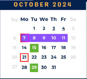 District School Academic Calendar for West Wortham Elementary And Middle for October 2024
