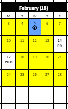 District School Academic Calendar for Hooker School for February 2025