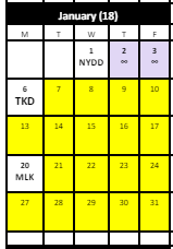 District School Academic Calendar for Hartford Transitional Learning Acade for January 2025