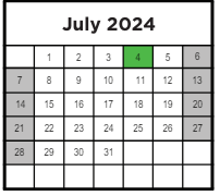 District School Academic Calendar for Capitol Preparatory Magnet School for July 2024
