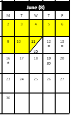 District School Academic Calendar for Hooker School for June 2025