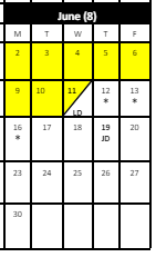 District School Academic Calendar for Wish School for June 2025