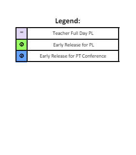 District School Academic Calendar Legend for Hartford Transitional Learning Acade