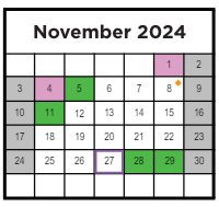 District School Academic Calendar for Hartford Transitional Learning Acade for November 2024
