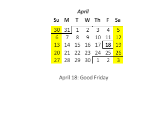 District School Academic Calendar for Central Middle School for April 2025