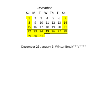 District School Academic Calendar for Kanu O Ka Aina - New Century Pcs for December 2024