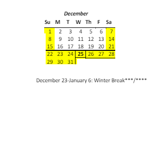 District School Academic Calendar for Waianae Elementary School for December 2024