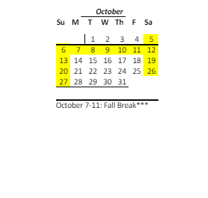 District School Academic Calendar for Aina Haina Elementary School for October 2024