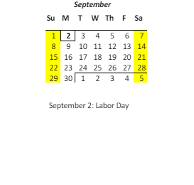District School Academic Calendar for Niihau High & Elementary School for September 2024