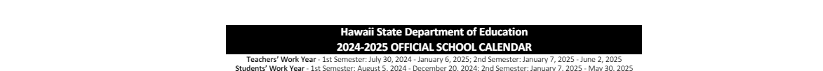 District School Academic Calendar for Waianae Elementary School