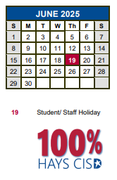 District School Academic Calendar for Wallace Middle School for June 2025