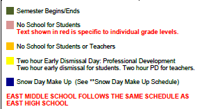 District School Academic Calendar Legend for Grannemann ELEM.