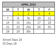 District School Academic Calendar for Hemet Academy For Applied Academic And Technology for April 2025