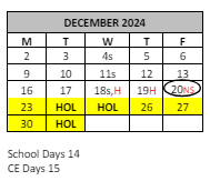 District School Academic Calendar for Hemet Academy For Applied Academic And Technology for December 2024