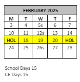 District School Academic Calendar for Hemet Academy For Applied Academic And Technology for February 2025
