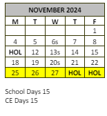 District School Academic Calendar for Hemet Academy For Applied Academic And Technology for November 2024