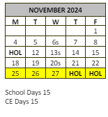 District School Academic Calendar for Ramona Elementary for November 2024