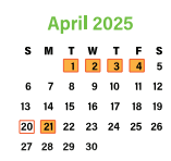 District School Academic Calendar for Glen Allen Elementary for April 2025