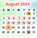 District School Academic Calendar for Moody Middle for August 2024