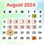 District School Academic Calendar for Adams Elementary for August 2024