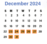 District School Academic Calendar for Glen Allen Elementary for December 2024
