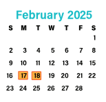 District School Academic Calendar for Adams Elementary for February 2025