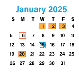 District School Academic Calendar for Adams Elementary for January 2025