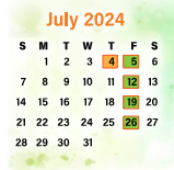 District School Academic Calendar for Glen Allen Elementary for July 2024