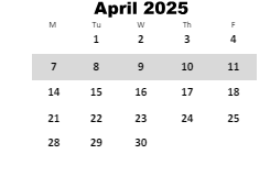 District School Academic Calendar for Wesley Lakes Elementary School for April 2025