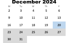District School Academic Calendar for Austin Road Elementary School for December 2024