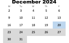 District School Academic Calendar for Abbeville High School for December 2024