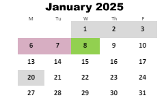 District School Academic Calendar for Stockbridge High School for January 2025