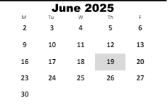 District School Academic Calendar for Abbeville High School for June 2025