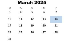 District School Academic Calendar for Stockbridge Middle School for March 2025