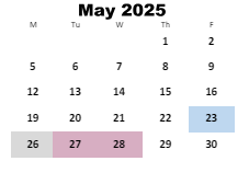 District School Academic Calendar for Campbellsburg Elementary School for May 2025