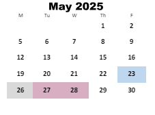 District School Academic Calendar for Red Oak Elementary School for May 2025