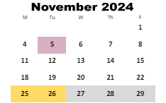 District School Academic Calendar for Elementary School #13 for November 2024