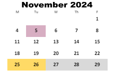 District School Academic Calendar for Abbeville High School for November 2024