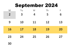 District School Academic Calendar for Abbeville High School for September 2024