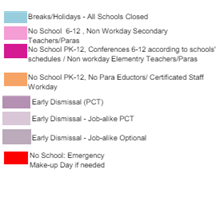 District School Academic Calendar Legend for Midway Elementary