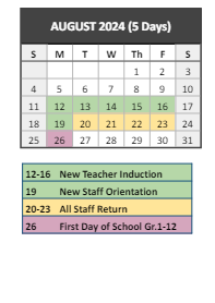 District School Academic Calendar for Wm J Dean Voc Tech High for August 2024