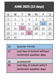 District School Academic Calendar for Wm J Dean Voc Tech High for June 2025
