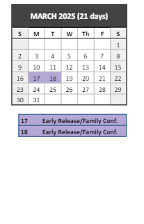 District School Academic Calendar for Wm J Dean Voc Tech High for March 2025