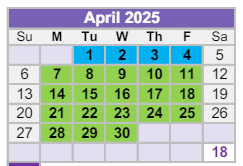 District School Academic Calendar for Hanson Elementary School for April 2025