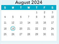 District School Academic Calendar for ST. James Elem for August 2024