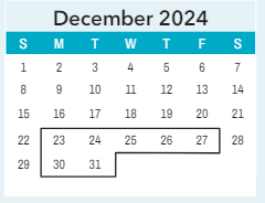 District School Academic Calendar for Saint James High for December 2024