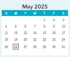District School Academic Calendar for Saint James High for May 2025