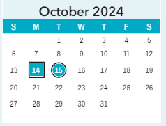 District School Academic Calendar for ST. James Elem for October 2024