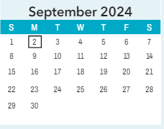 District School Academic Calendar for ST. James Elem for September 2024