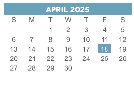 District School Academic Calendar for Pugh Elementary for April 2025